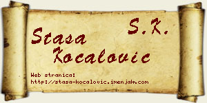 Staša Kočalović vizit kartica